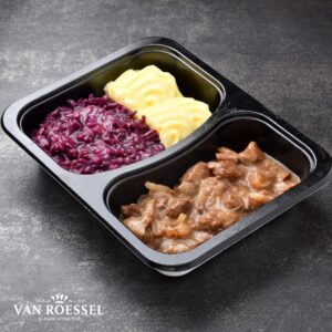 Menu rode kool puree hachee
